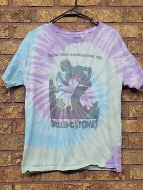 Rolling Stones Tie-Dye Graphic Tee 100% Cotton Size Small